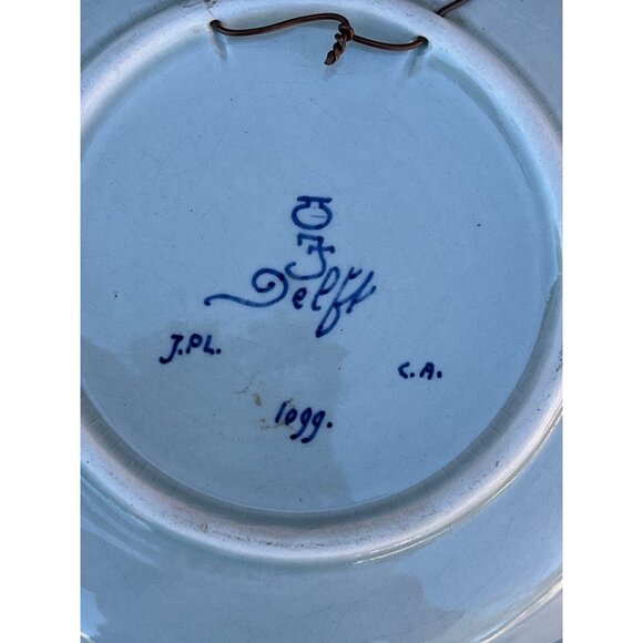 Delft Blue Floral Decorative Plates Set Of 3 Marked 1960s 1970s Ceramic READ - Picture 8 of 16